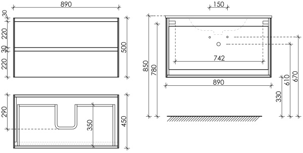 Тумба под раковину Sancos  Cento CN90W белый глянец